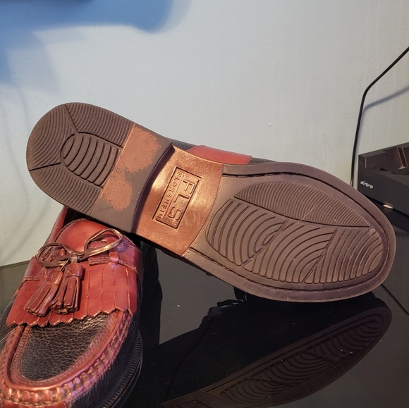 Florsheim 2 Tone Loafers Mens 10 Wide Black Brown Pre-owned - Picture 6 of 7